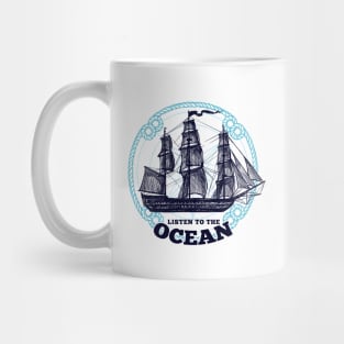 'Listen To The Ocean' Ocean Conservation Shirt Mug